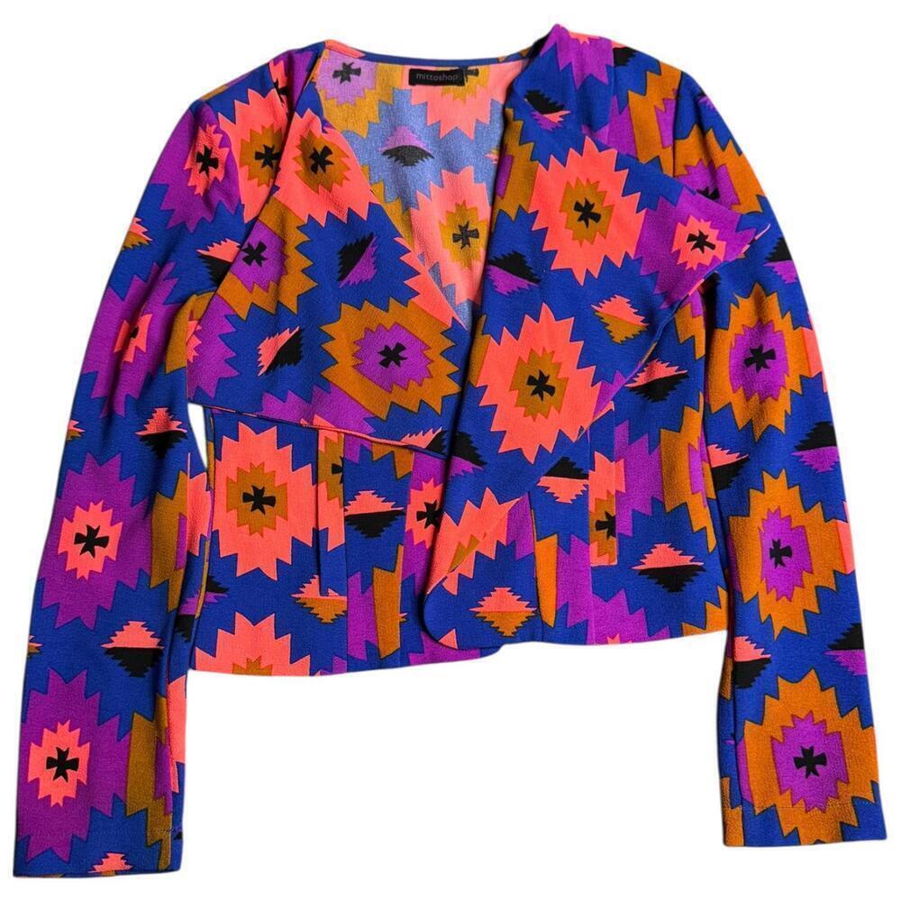 MITTOSHOP vibrant aztec waterfall jacket S